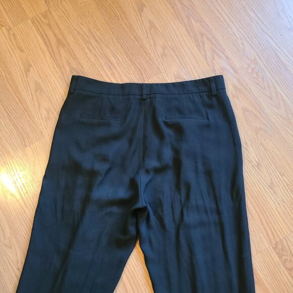VINTAGE VERSUS VERSACE PLEATED HIGH RISE DRESS PANTS TAPERED LEG BLACK CREPE 46 - Picture 5 of 8